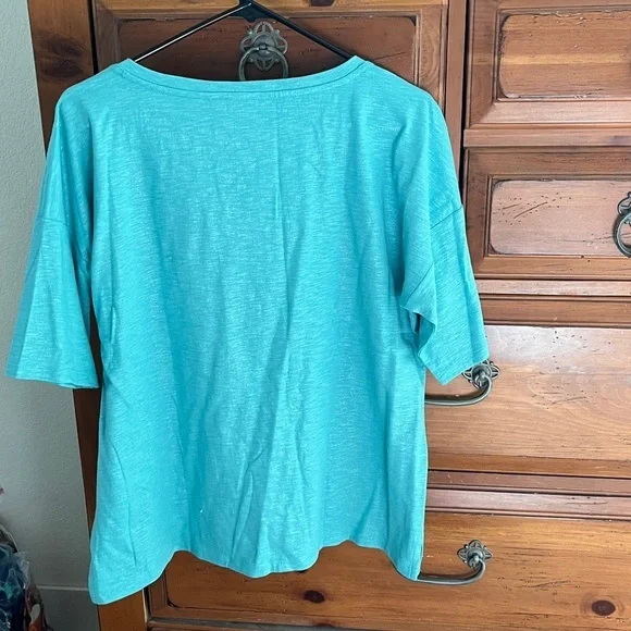 Talbots Light Blue Cotton Top Tee Size Large NWOT - Picture 4 of 7